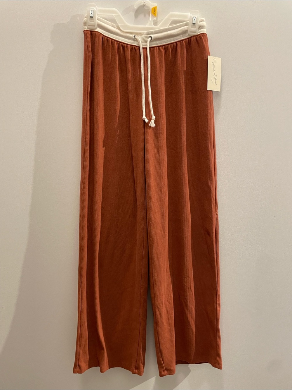 Universal Thread Women's Mid-Rise Rib Knit Full Pull-on Pants Rust XS NWT